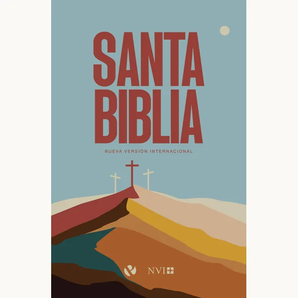 Biblia NVI Revision 2022 Tamaño Manual Azul Cruz Rustica