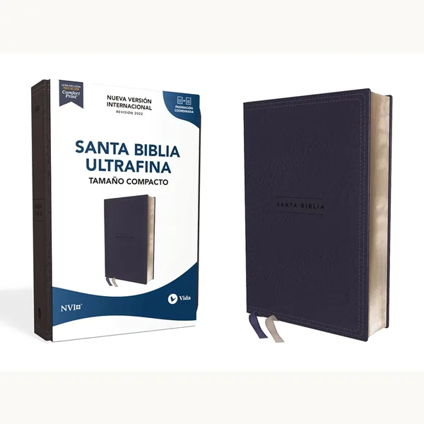 Biblia NVI Ultrafina Compacta Piel Especial Azul Marino Texto 2022