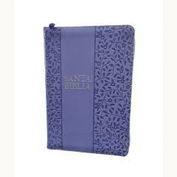 Biblia RVR60 Manual Letra Grande Semil Piel Lavanda Indice Cierre