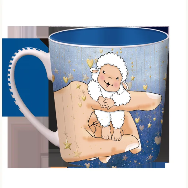 Taza Ovejitas Soy Feliz Porque Soy Un Hijo De Dios Interior Azul Oscuro OVT-09