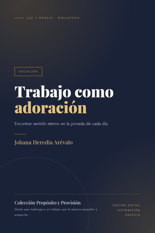 Portada de Trabajo como adoración