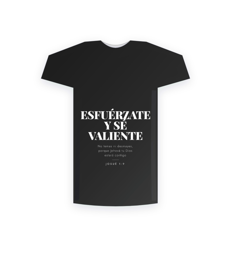 Camiseta cristiana Esfuérzate y sé valiente